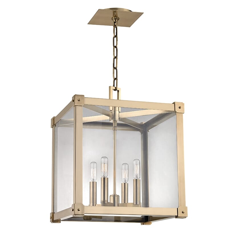 Hudson Valley Forsyth 4-Light 21" Pendant Light in Aged Brass