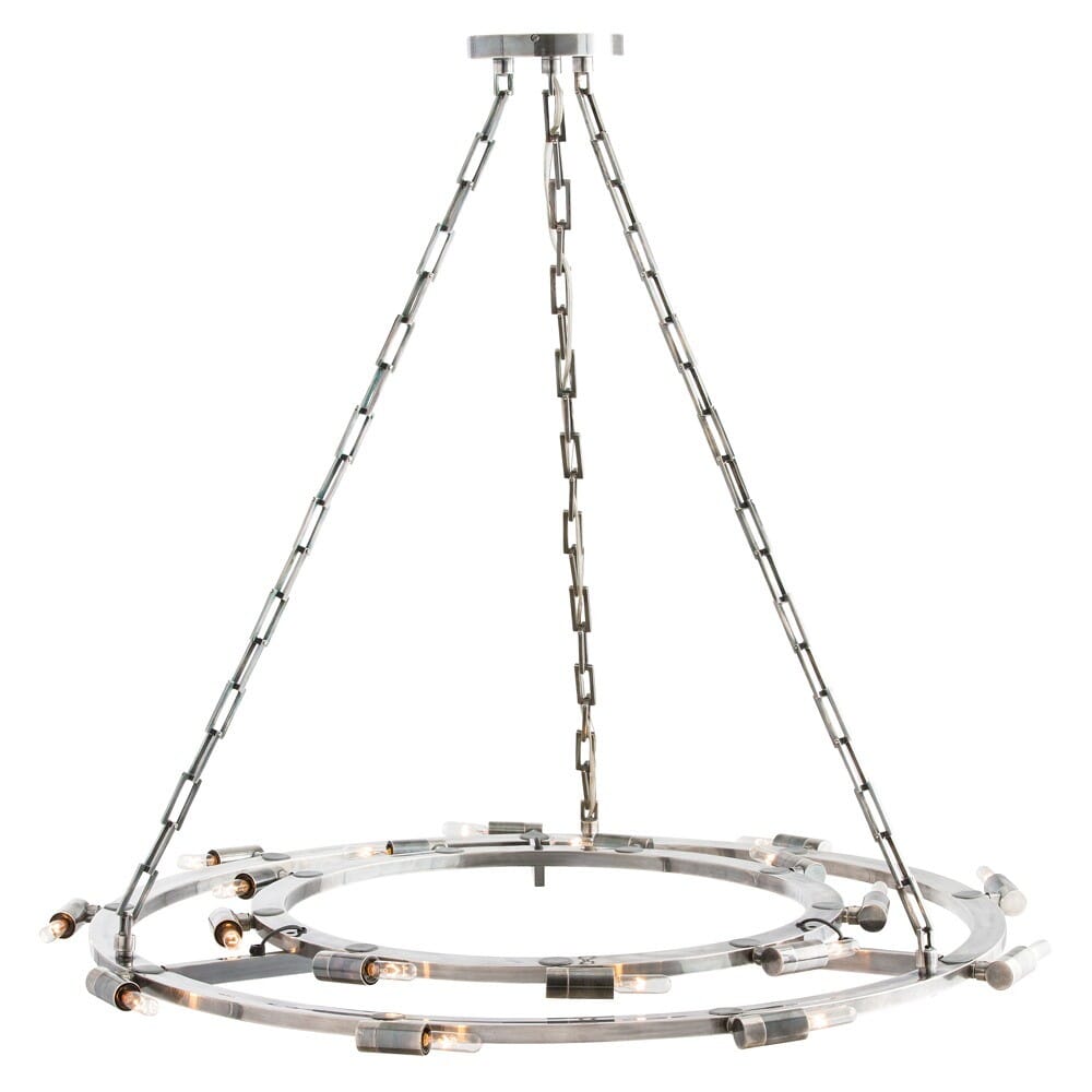 Arteriors Kaylor 44" 18-Light Fixed Chandelier in Antique Silver