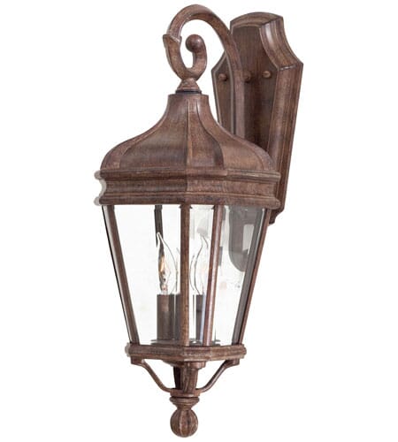 The Great Outdoors Harrison 2-Light 21" Outdoor Wall Light in Vintage Rust