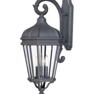 The Great Outdoors Harrison 3-Light 28" Outdoor Wall Light in Black