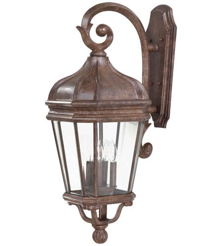 The Great Outdoors Harrison 4-Light 32" Outdoor Wall Light in Vintage Rust