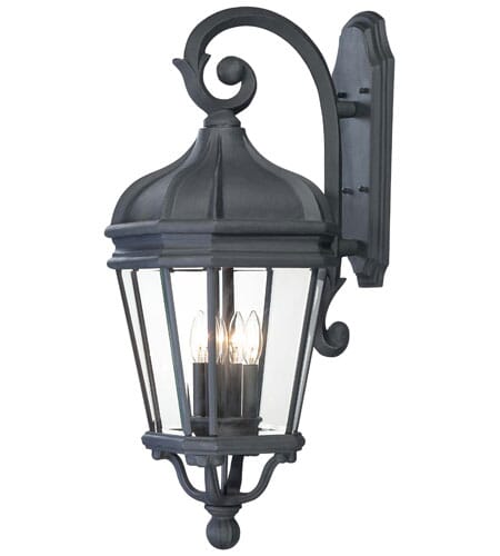 The Great Outdoors Harrison 4-Light 34" Outdoor Wall Light in Black