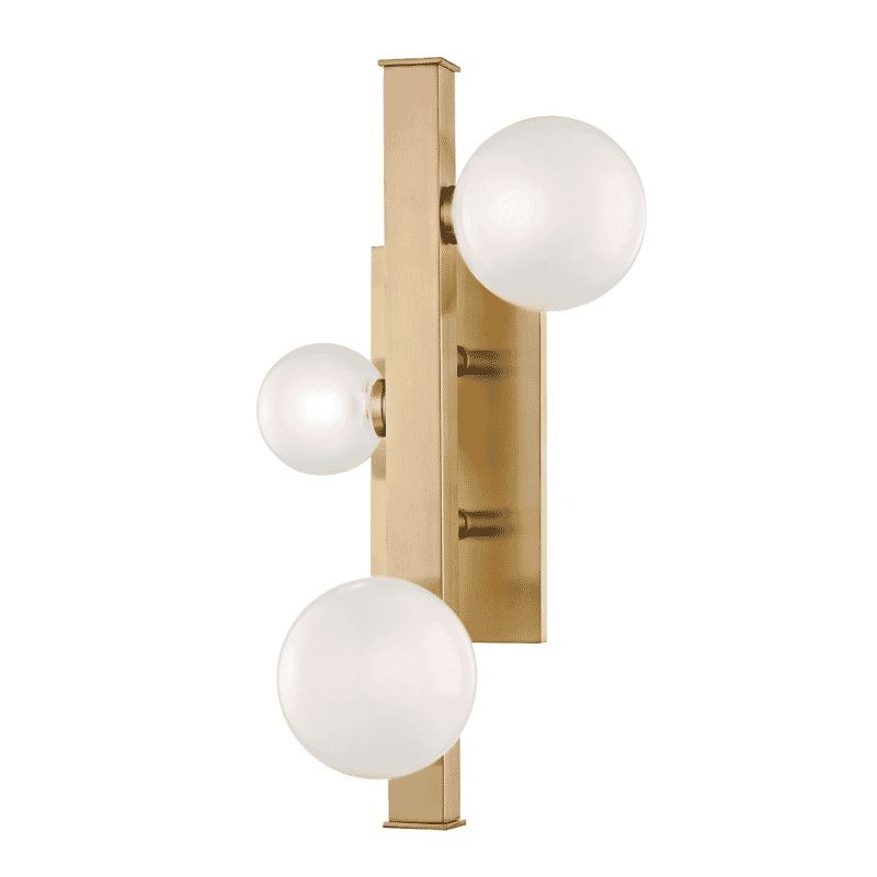 Hudson Valley Mini Hinsdale 3-Light 18" Wall Sconce in Aged Brass