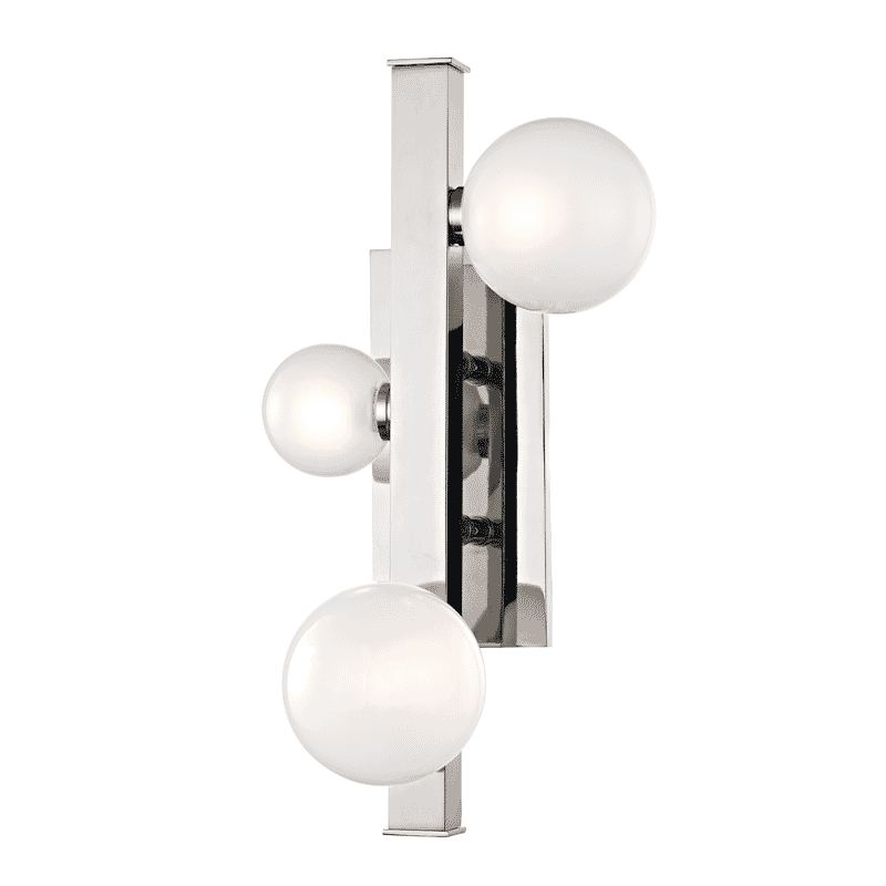 Hudson Valley Mini Hinsdale 3-Light 18" Wall Sconce in Polished Nickel