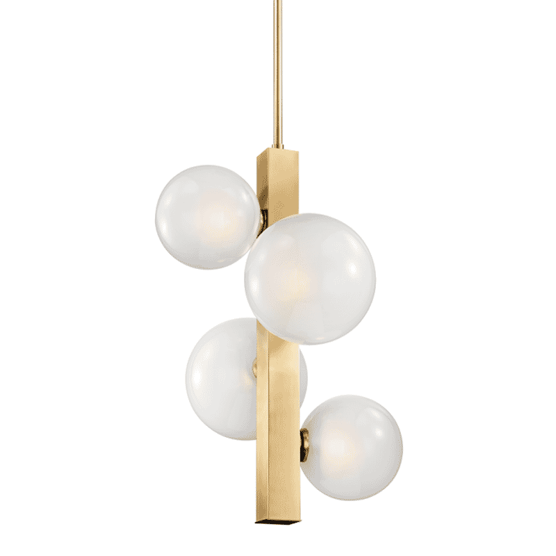 Hudson Valley Hinsdale 4-Light 27" Pendant Light in Aged Brass