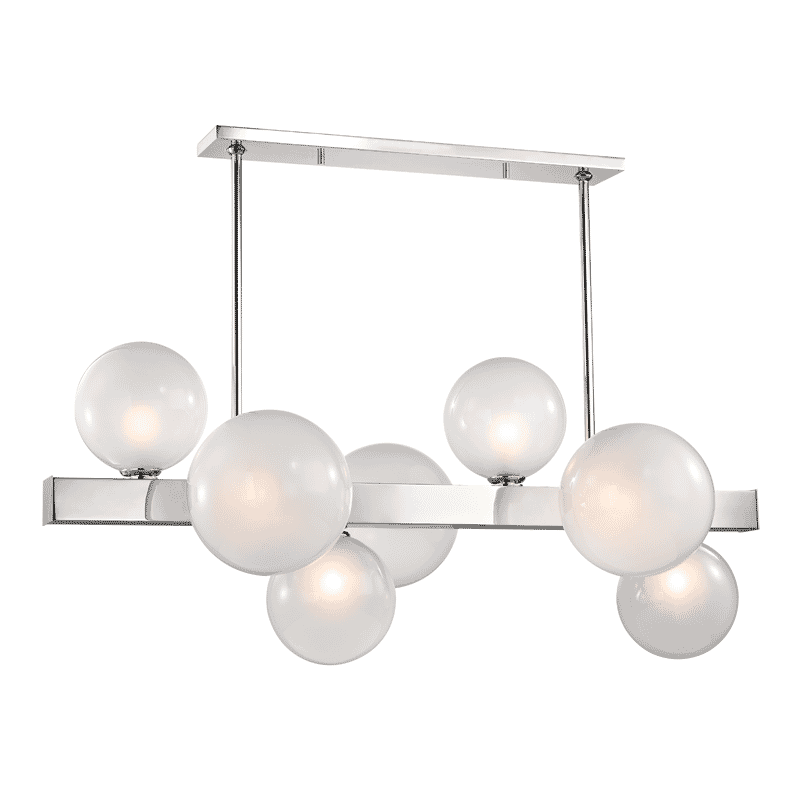 Hudson Valley Hinsdale 7-Light 21" Kitchen Island Light in Polished Nickel