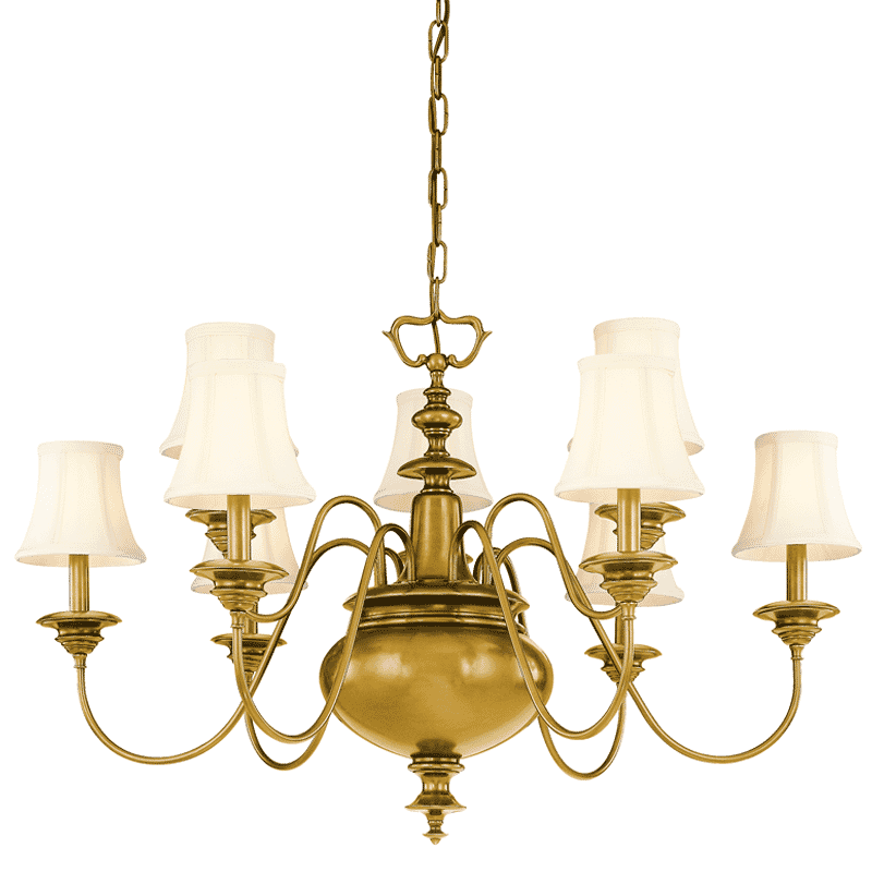 Hudson Valley Yorktown 9-Light Chandelier in Aged Brass