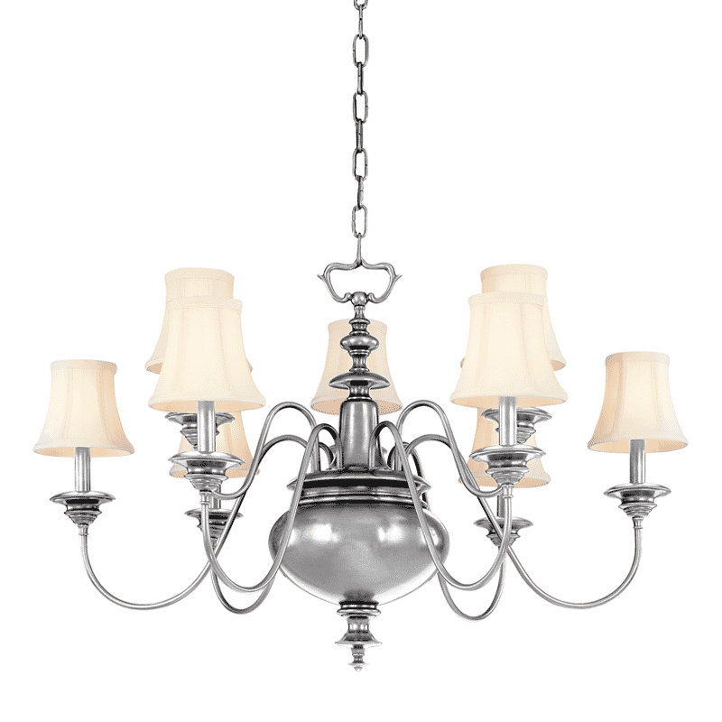 Hudson Valley Yorktown 9-Light Chandelier in Polished Nickel