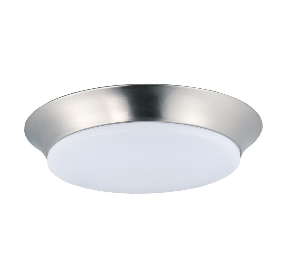 Maxim Lighting Profile EE 11.75" White Flush Mount in Satin Nickel