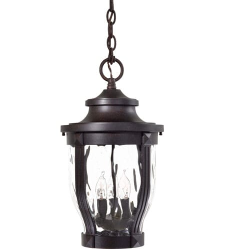 The Great Outdoors Merrimack 3-Light 18" Outdoor Hanging Light in Corona Bronze