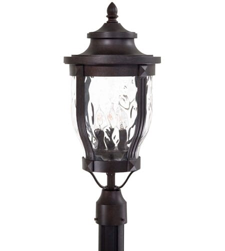 The Great Outdoors Merrimack 3-Light 23" Outdoor Post Light in Corona Bronze