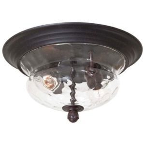 The Great Outdoors Merrimack 2-Light 7" Outdoor Ceiling Light in Corona Bronze