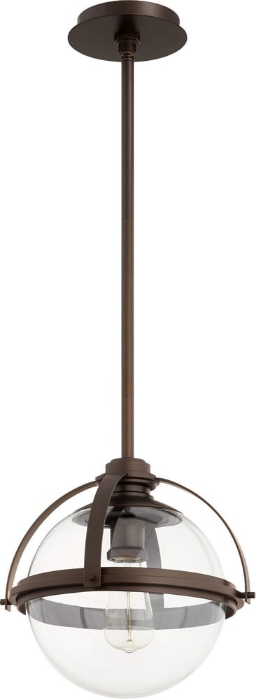 Quorum Transitional 13" Pendant Light in Oiled Bronze