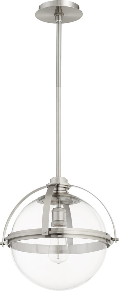 Quorum Transitional 15" Pendant Light in Satin Nickel