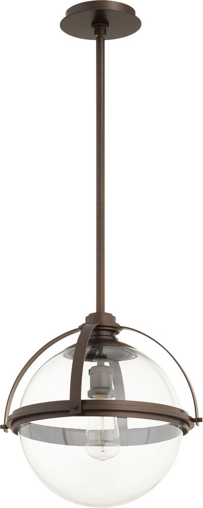 Quorum Transitional 15" Pendant Light in Oiled Bronze