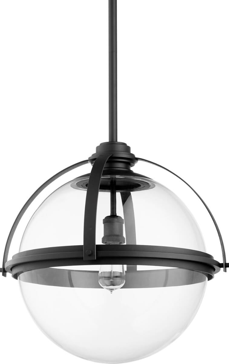 Quorum Transitional 20" Globe Pendant Light in Noir