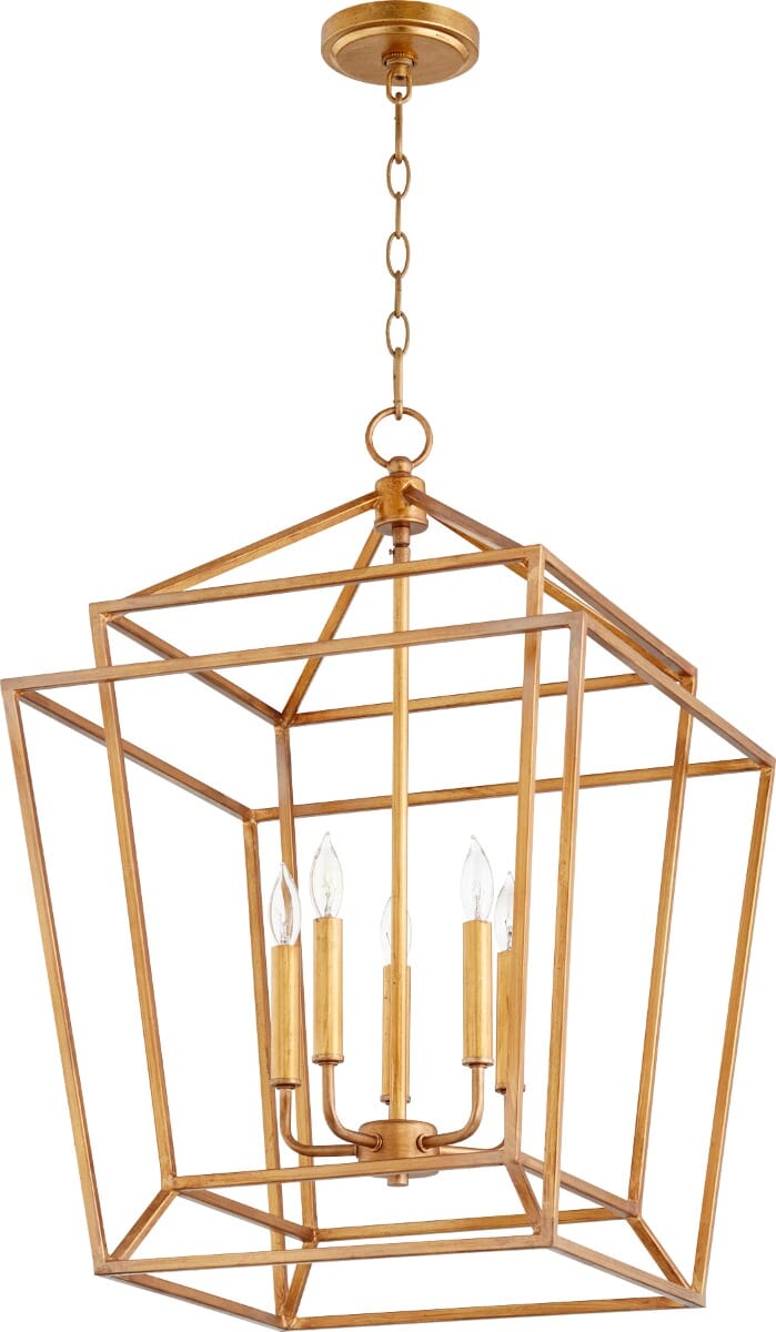 Quorum Monument 5-Light 18" Foyer Light in Gold Leaf