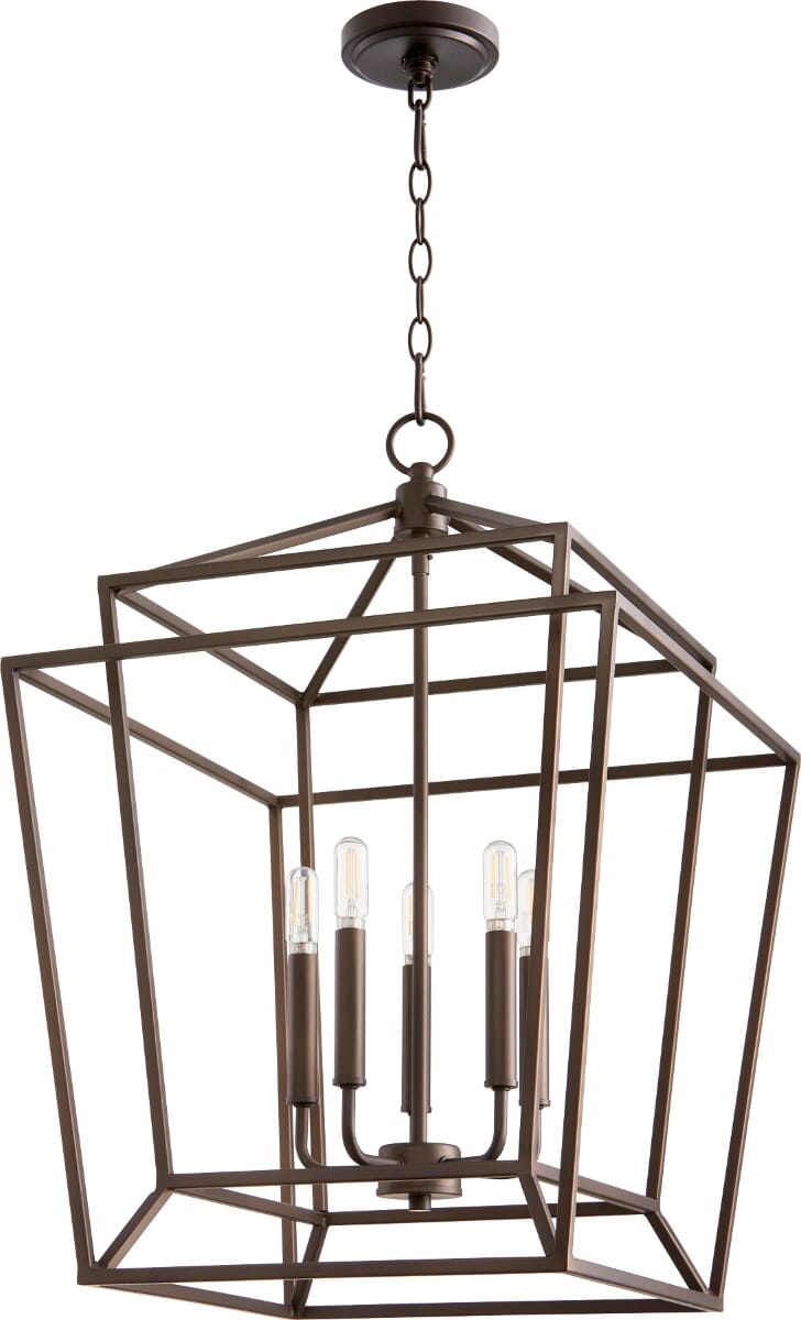 Quorum Monument 5-Light 18" Foyer Light in Oiled Bronze