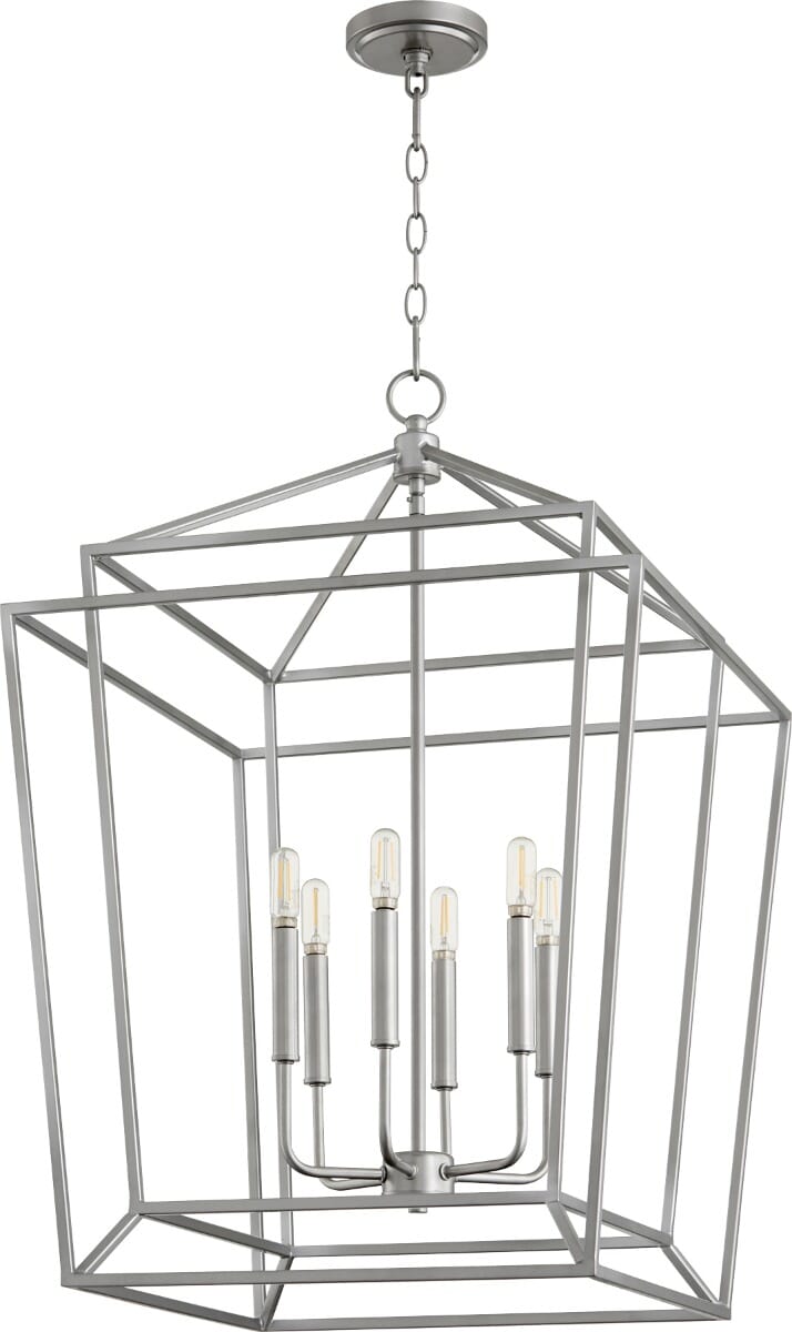 Quorum Monument 6-Light 21" Foyer Light in Classic Nickel