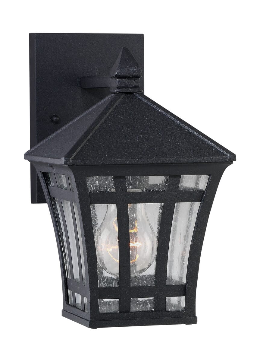 Sea Gull Herrington 10" Outdoor Wall Light in Black