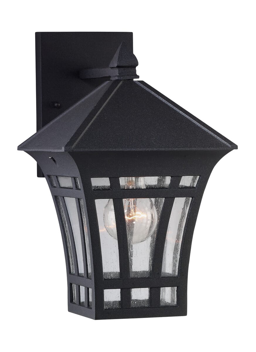 Sea Gull Herrington 12" Outdoor Wall Light in Black