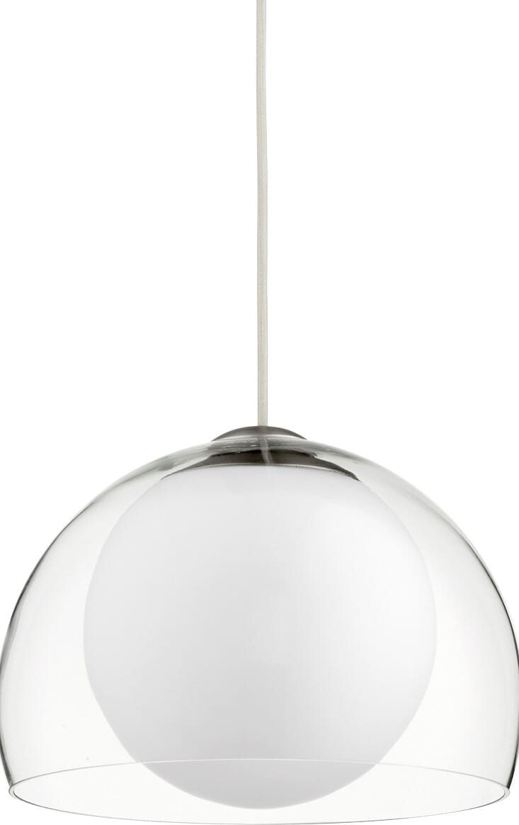 Quorum Transitional 12" Pendant Light in Satin Nickel