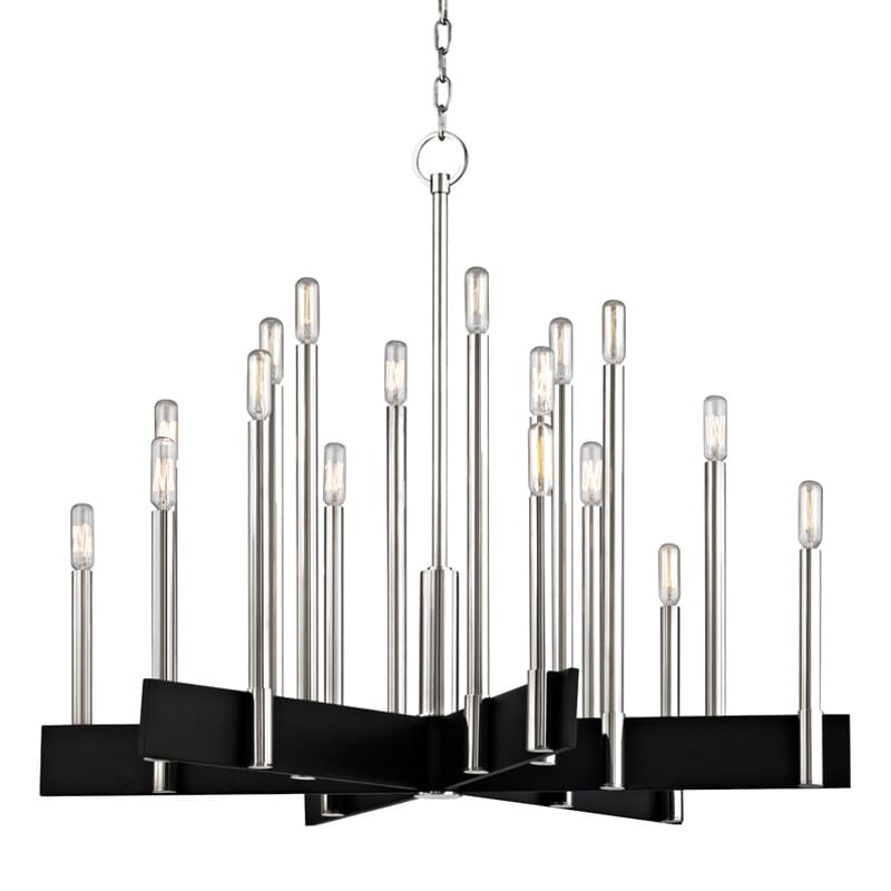 Hudson Valley Abrams 18-Light Chandelier in Polished Nickel