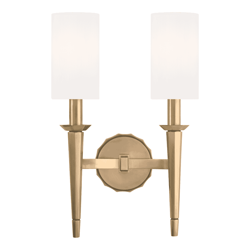 Hudson Valley Tioga 2-Light 17" Wall Sconce in Aged Brass