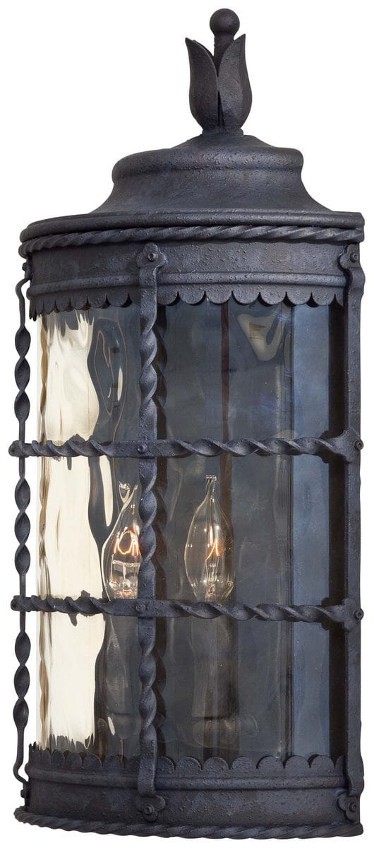 The Great Outdoors Mallorca 2-Light 20" Outdoor Wall Light in Spanish Iron