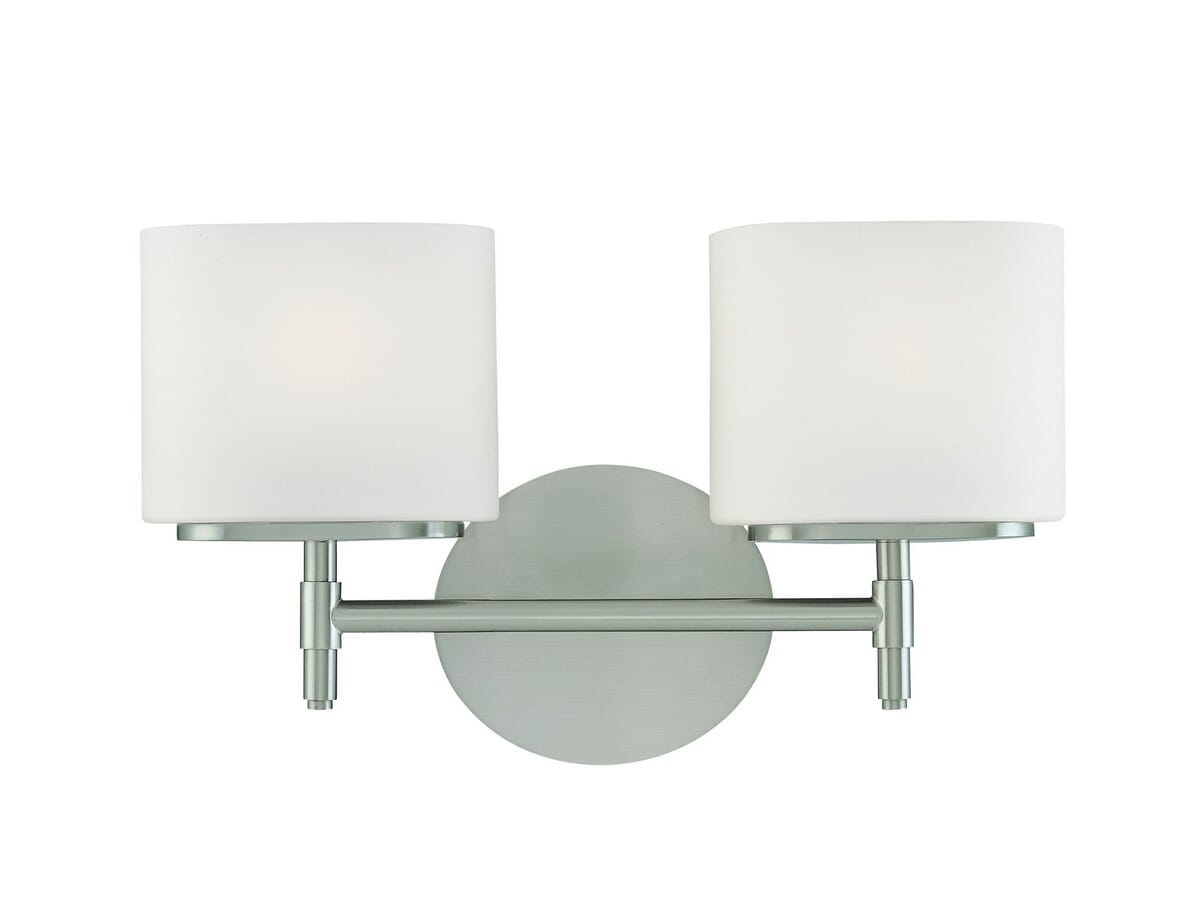 Hudson Valley Trinity 2-Light Bathroom Vanity Light in Satin Nickel