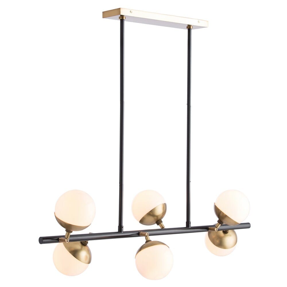 Arteriors Wahlburg 42" 6-Light Linear Chandelier in Bronze