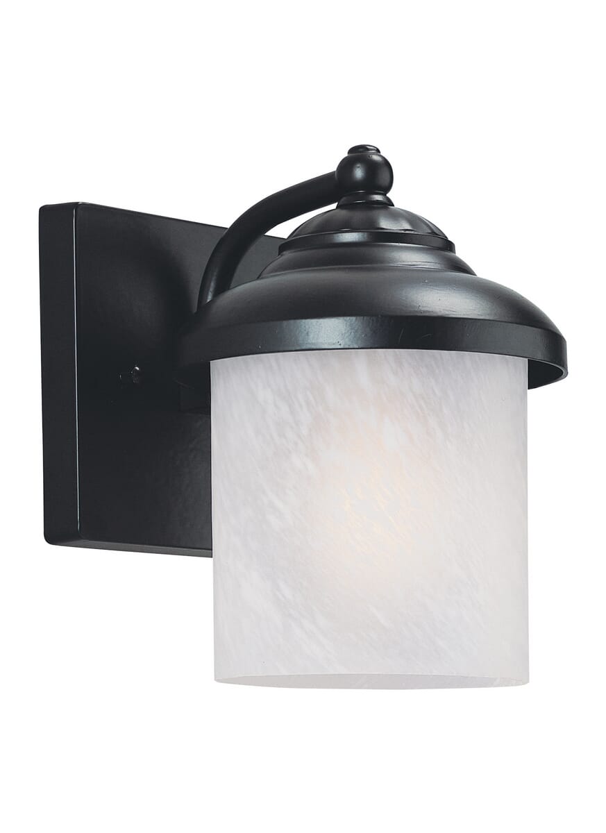 Sea Gull Yorktown 9" Outdoor Wall Light in Black