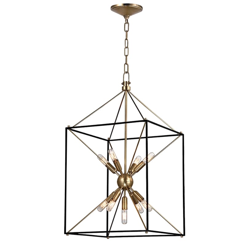 Hudson Valley Glendale 9-Light 30" Pendant Light in Aged Brass