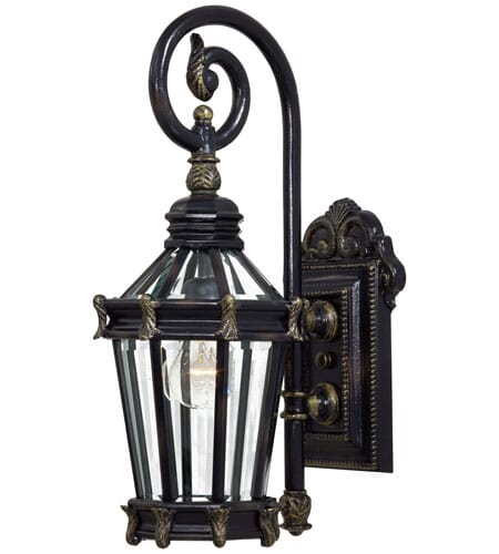 The Great Outdoors Stratford Hall 21" Outdoor Wall Light in Heritage with Gold Highlights