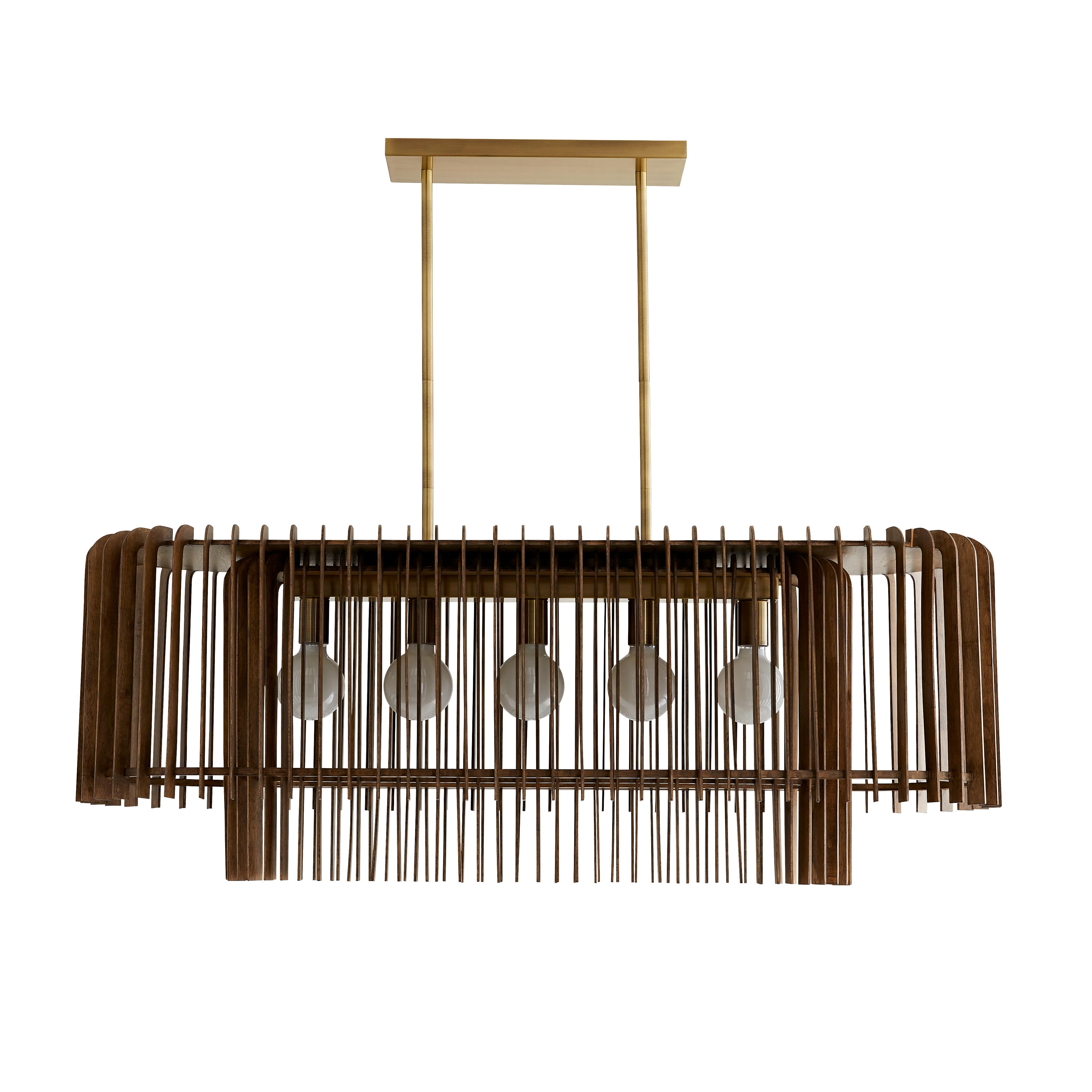 Arteriors Valencia 5-Light Linear Chandelier in Dark Walnut