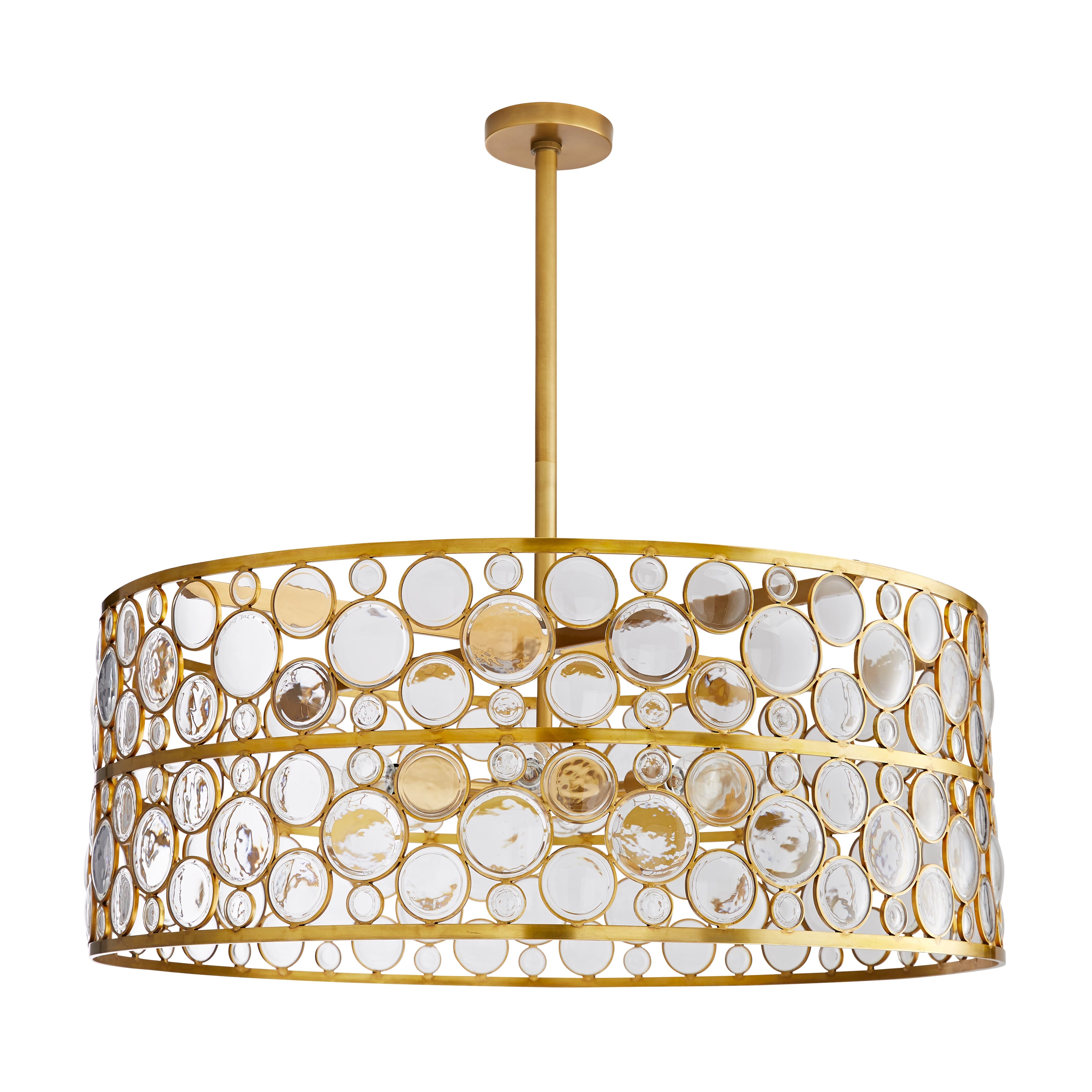 Arteriors Tripoli 8-Light Drum Chandelier in Antique Brass