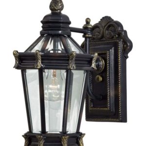 The Great Outdoors Stratford Hall 15" Outdoor Wall Light in Heritage with Gold Highlights