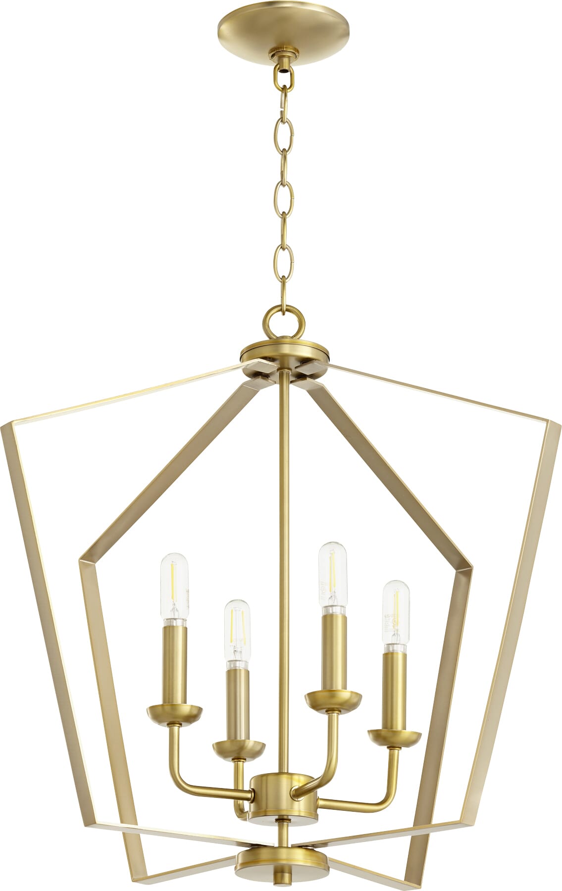 Quorum Quorum Home 4-Light 23" Foyer Light in Aged Brass