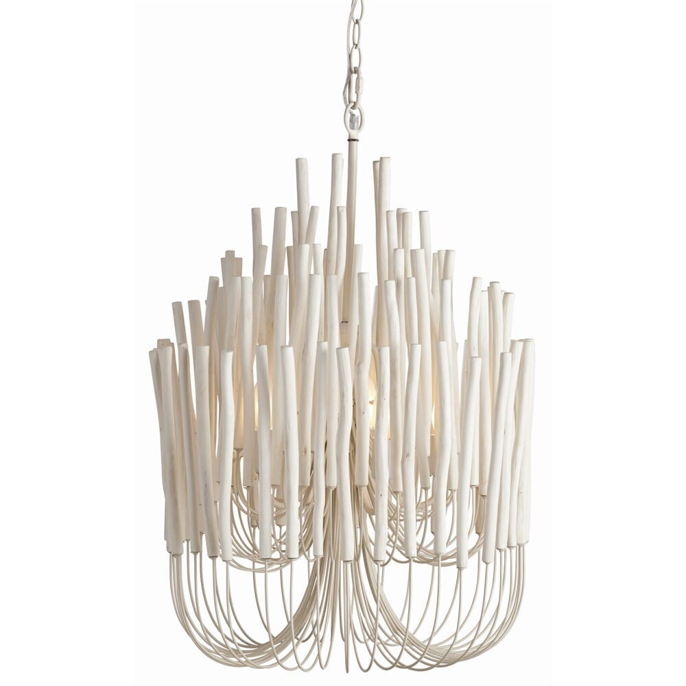 Arteriors Tilda 21" 5-Light Chandelier in Whitewashed Wood