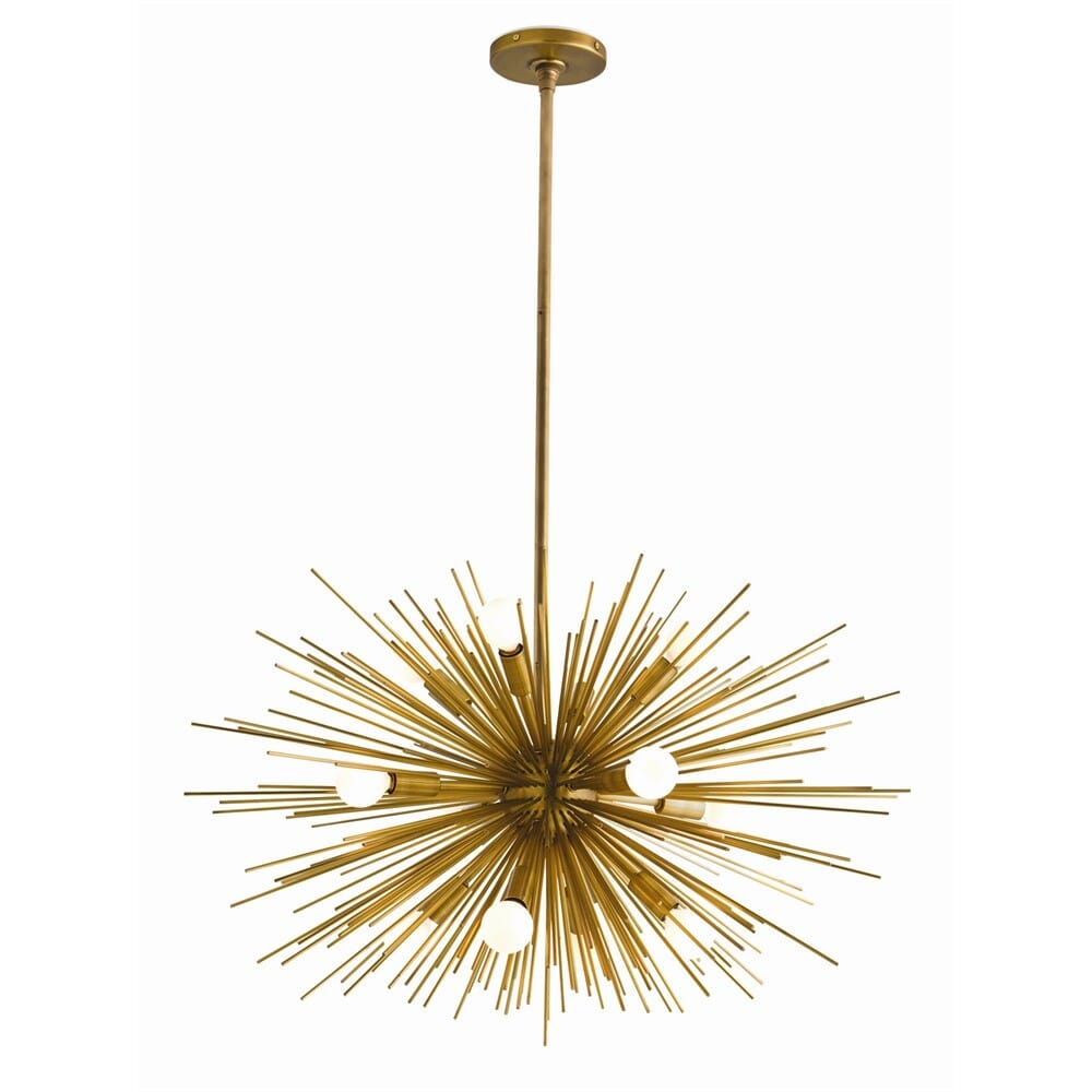 Arteriors Zanadoo 29" 12-Light Chandelier in Antique Brass