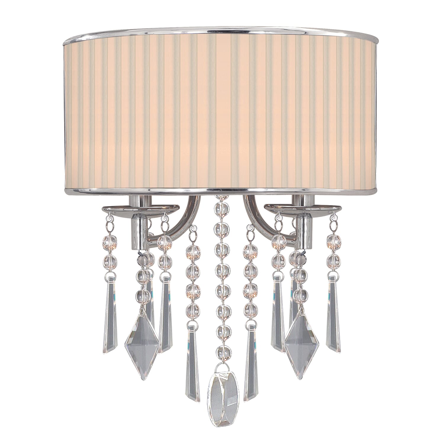 Golden Echelon 2-Light 15" Wall Sconce in Chrome