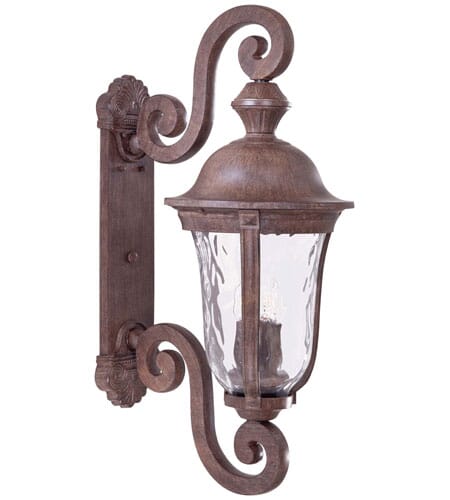 The Great Outdoors Ardmore 3-Light 32" Outdoor Wall Light in Vintage Rust