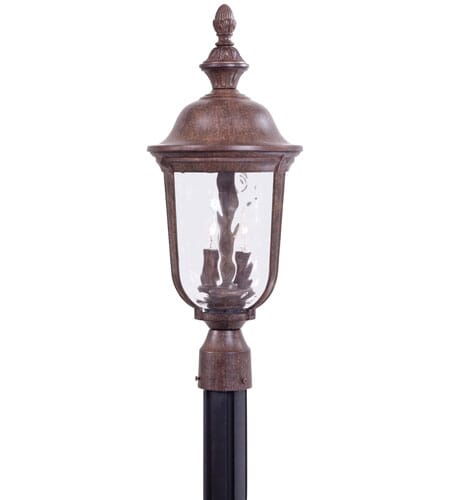 The Great Outdoors Ardmore 2-Light 24" Outdoor Post Light in Vintage Rust