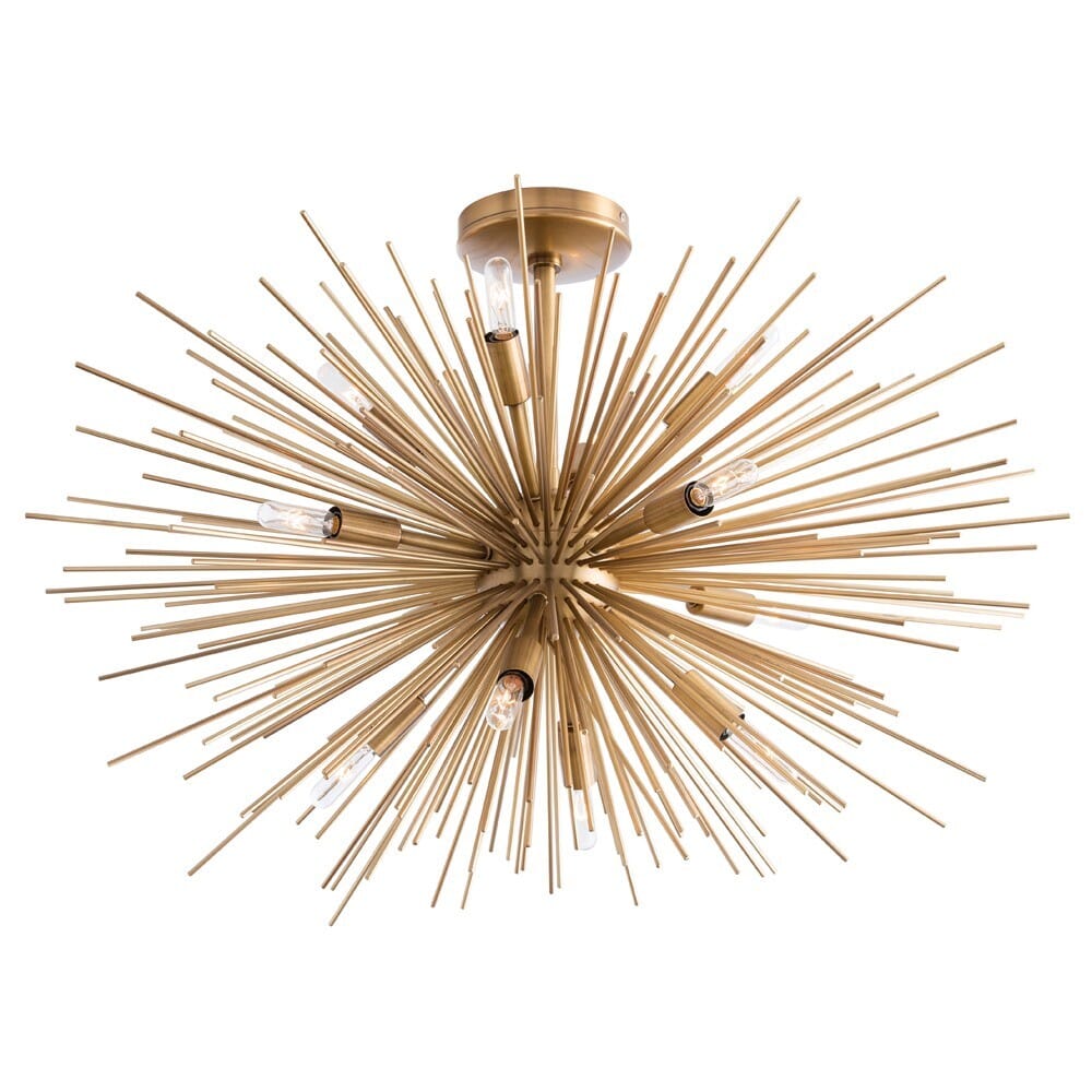 Arteriors Zanadoo 30" 12-Light Fixed Chandelier in Antique Brass