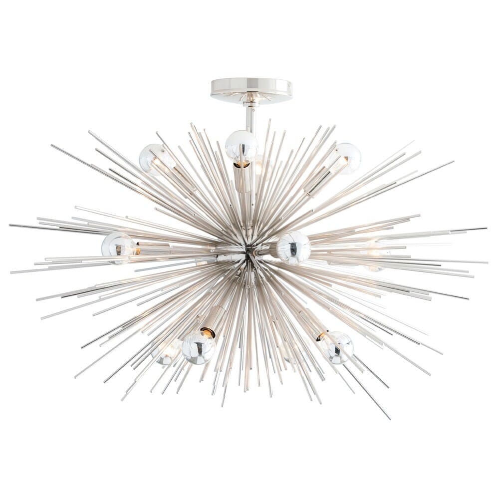 Arteriors Zanadoo 30" 12-Light Fixed Chandelier in Polished Nickel