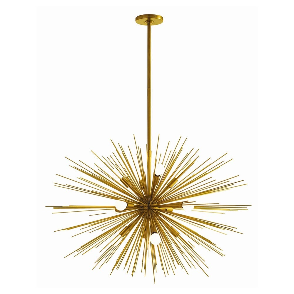 Arteriors Zanadoo 33" 12-Light Chandelier in Antique Brass