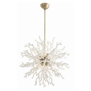 Arteriors Diallo 30" 8-Light Chandelier in White Lacquer