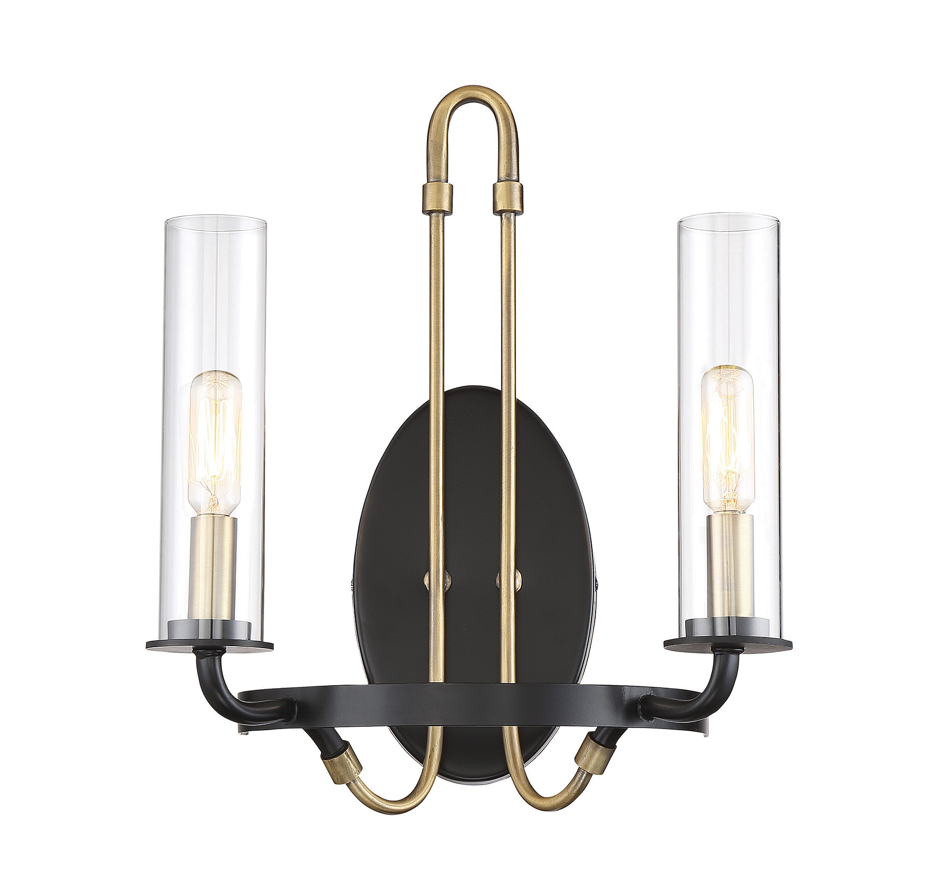 Savoy House Kearney 2-Light Sconce in Vintage Black w/ Warm Brass