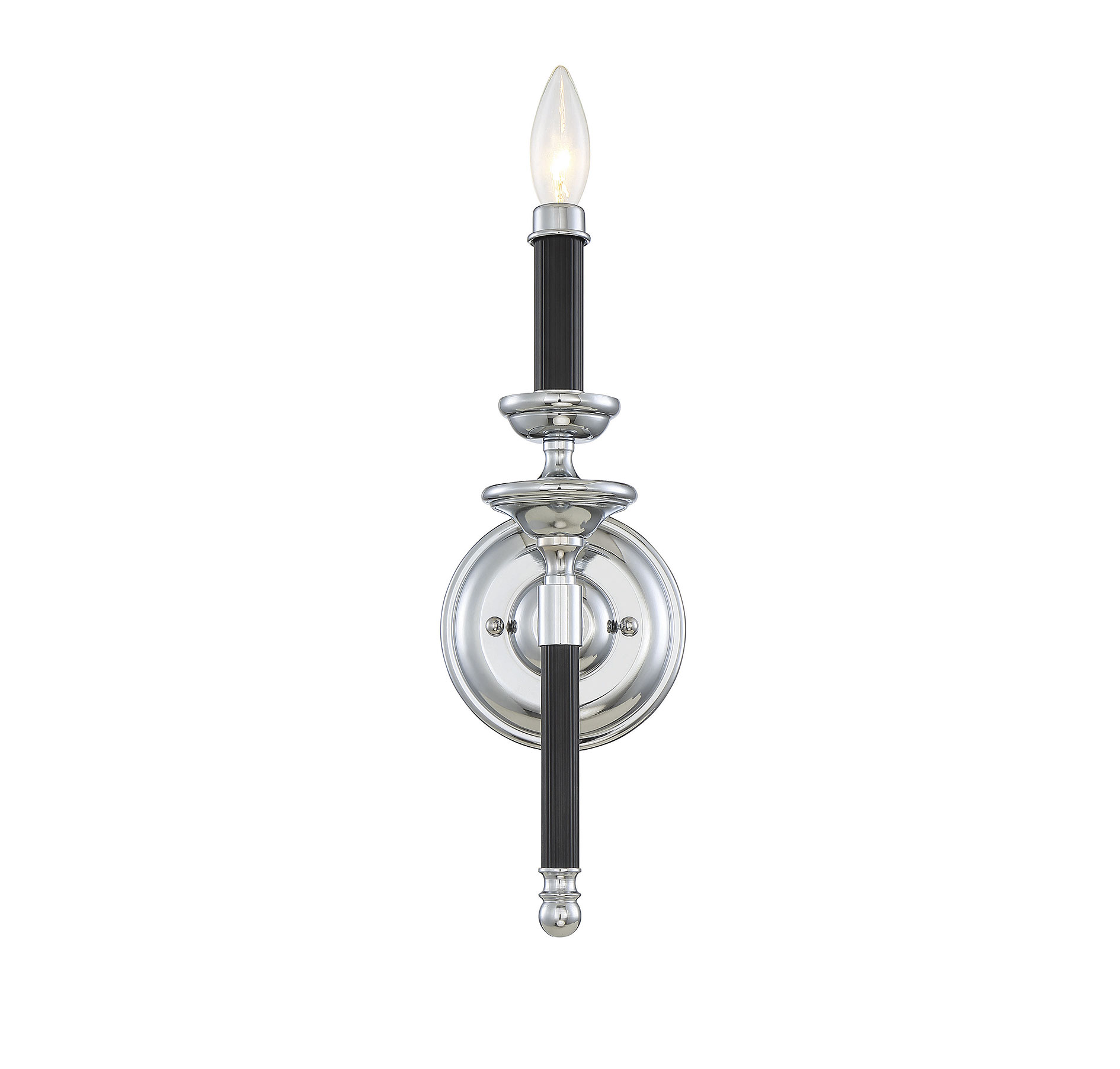 Savoy House Davidson Wall Sconce in Black and Chrome