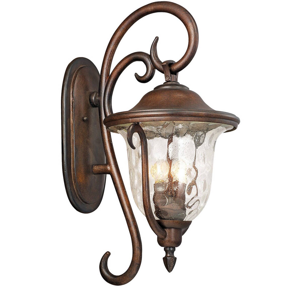 Kalco Santa Barbara Outdoor 3-Light Med. Wall Bracket in Burnished Bronze